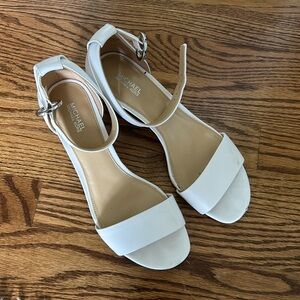 Michael Kors White Block Heels
